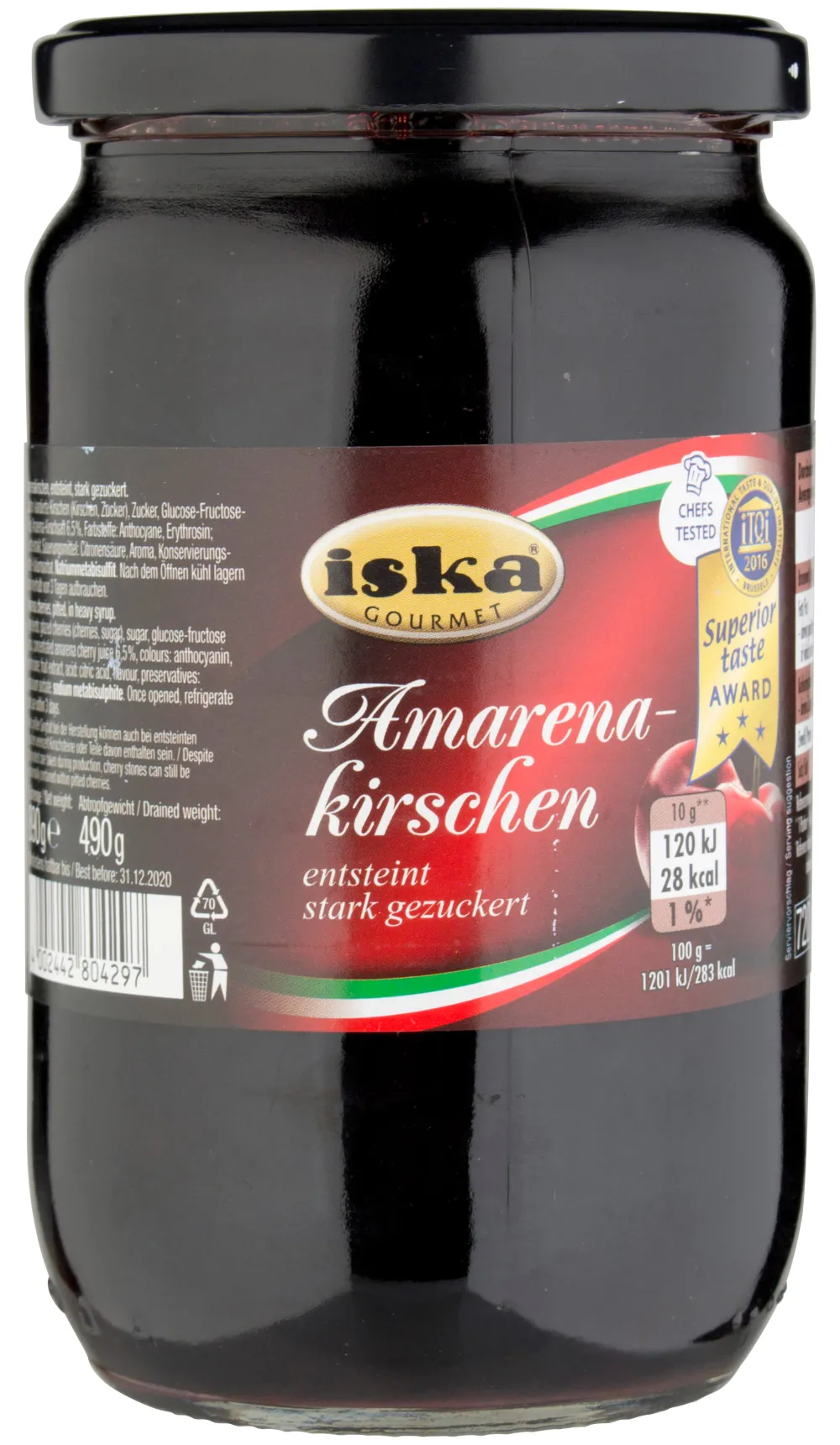 Barstuff Amarenakirschen entsteint, stark gezuckert - iska (890g)