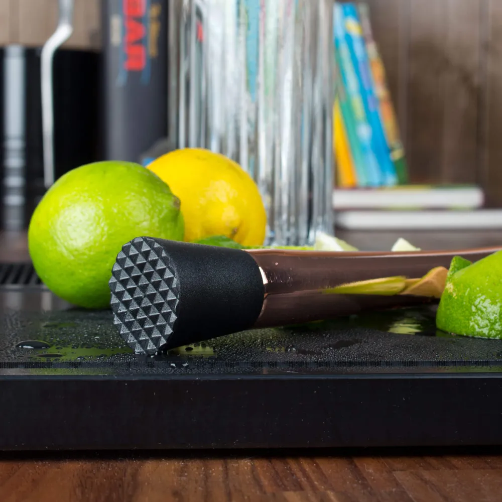 Barstuff Barstößel, Edelstahl, waffelförmiges Ende - kupferfarben (21cm)