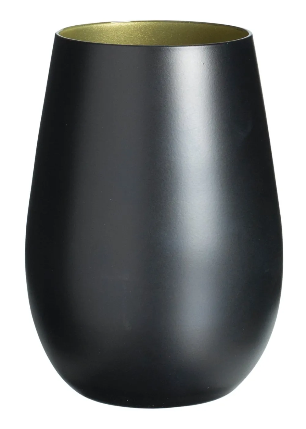 Barstuff Becher, matt schwarz/gold, Elements Stölzle - 465ml