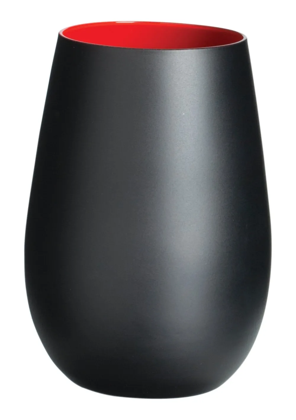 Barstuff Becher, matt schwarz/rot, Elements Stölzle - 465ml