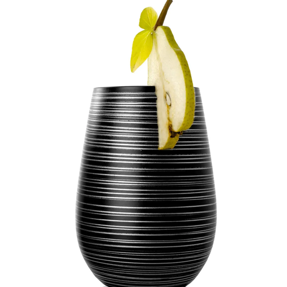 Barstuff Becher Twister schwarz-silber, Stölzle - 465ml