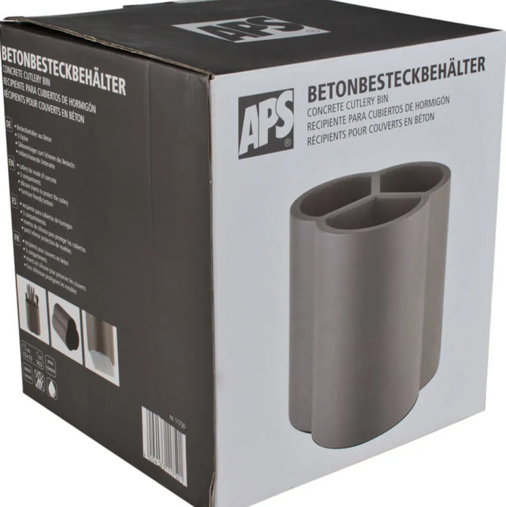 Barstuff Besteckbehälter Beton, 3 Fächer - 14,6x13cm