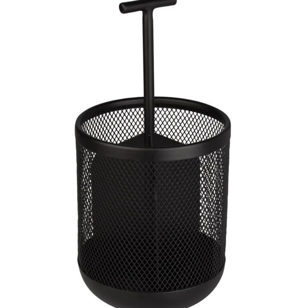 Barstuff Besteckbehälter mit Griff, 3 Fächer, schwarz - 25x12cm