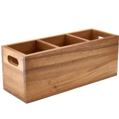 Barstuff Besteckhalter mit 3 Fächern, Akazienholz - 30x11x11,5cm