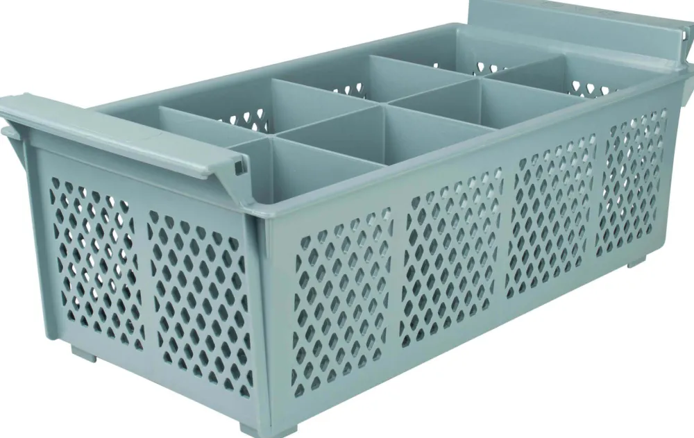 Barstuff Besteck-Spülkorb, PP Kunststoff grau, stapelbar - 42,5x20,5x15cm