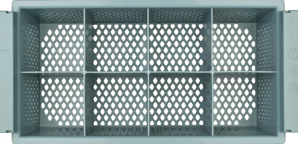 Barstuff Besteck-Spülkorb, PP Kunststoff grau, stapelbar - 42,5x20,5x15cm