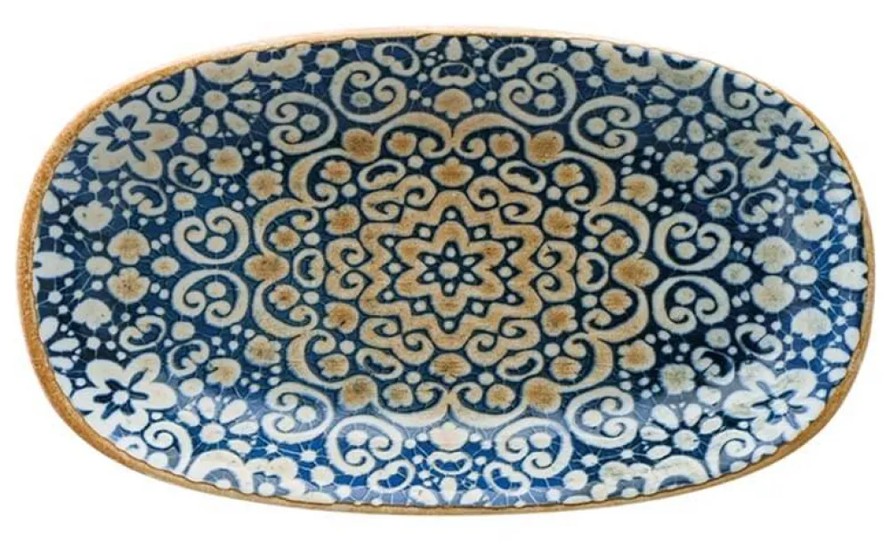 Barstuff Bonna Alhambra Gourmet Platte oval 24x14cm blau - 12 Stück