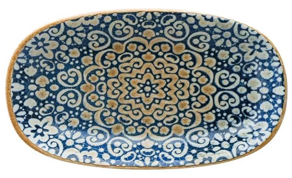 Barstuff Bonna Alhambra Gourmet Platte oval 15x8,5cm blau - 12 Stück