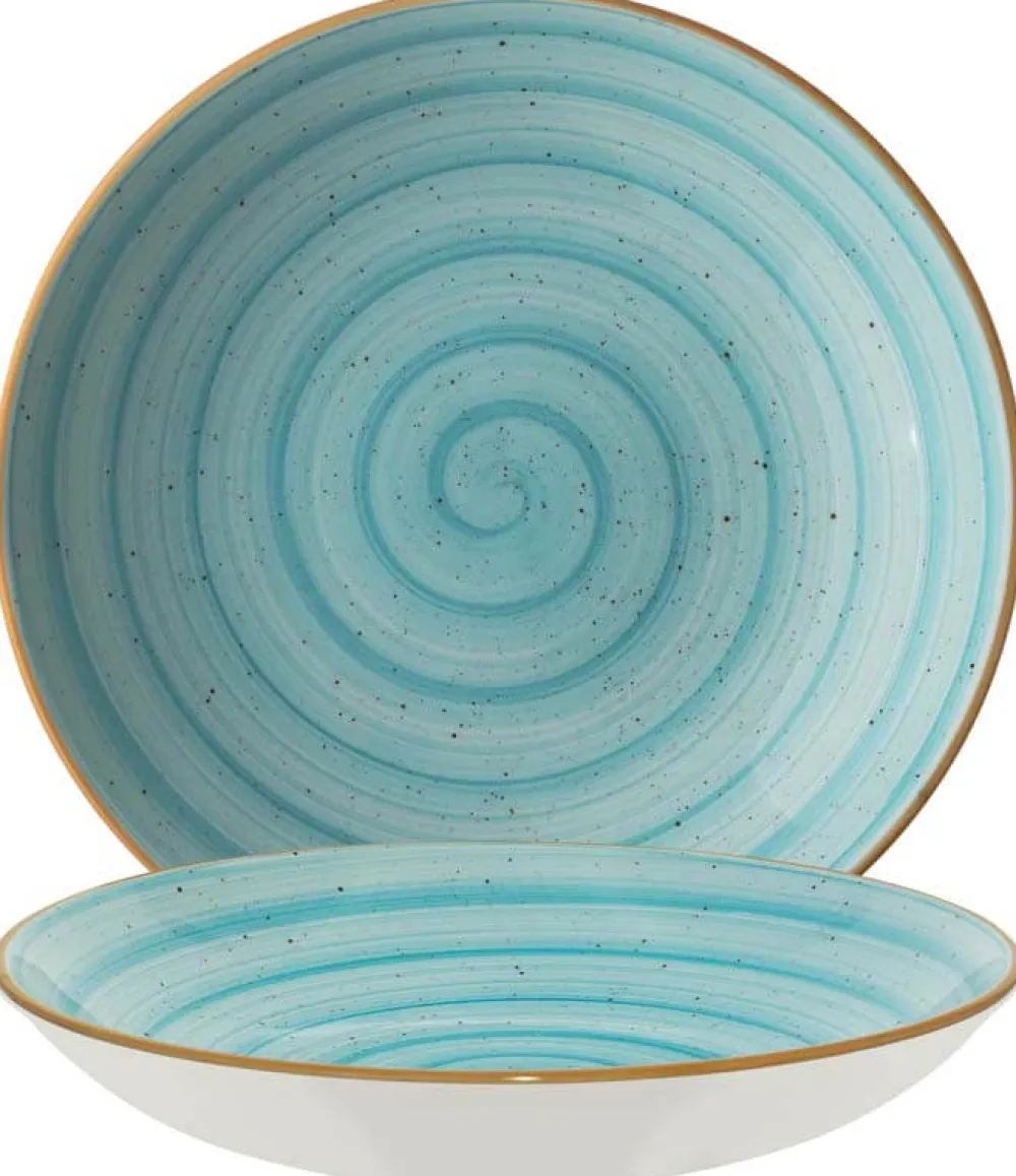 Barstuff Bonna Aura Aqua Bloom Teller tief 23cm türkis - 6 Stück