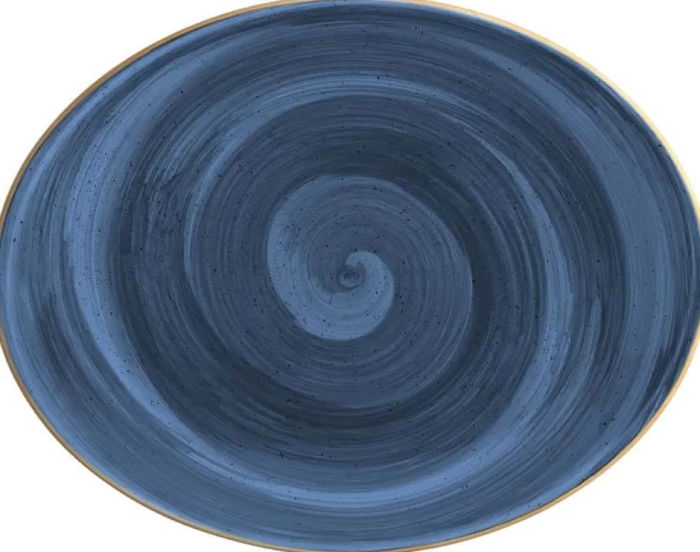 Barstuff Bonna Aura Dusk Moove Platte oval 31x24cm blau - 6 Stück