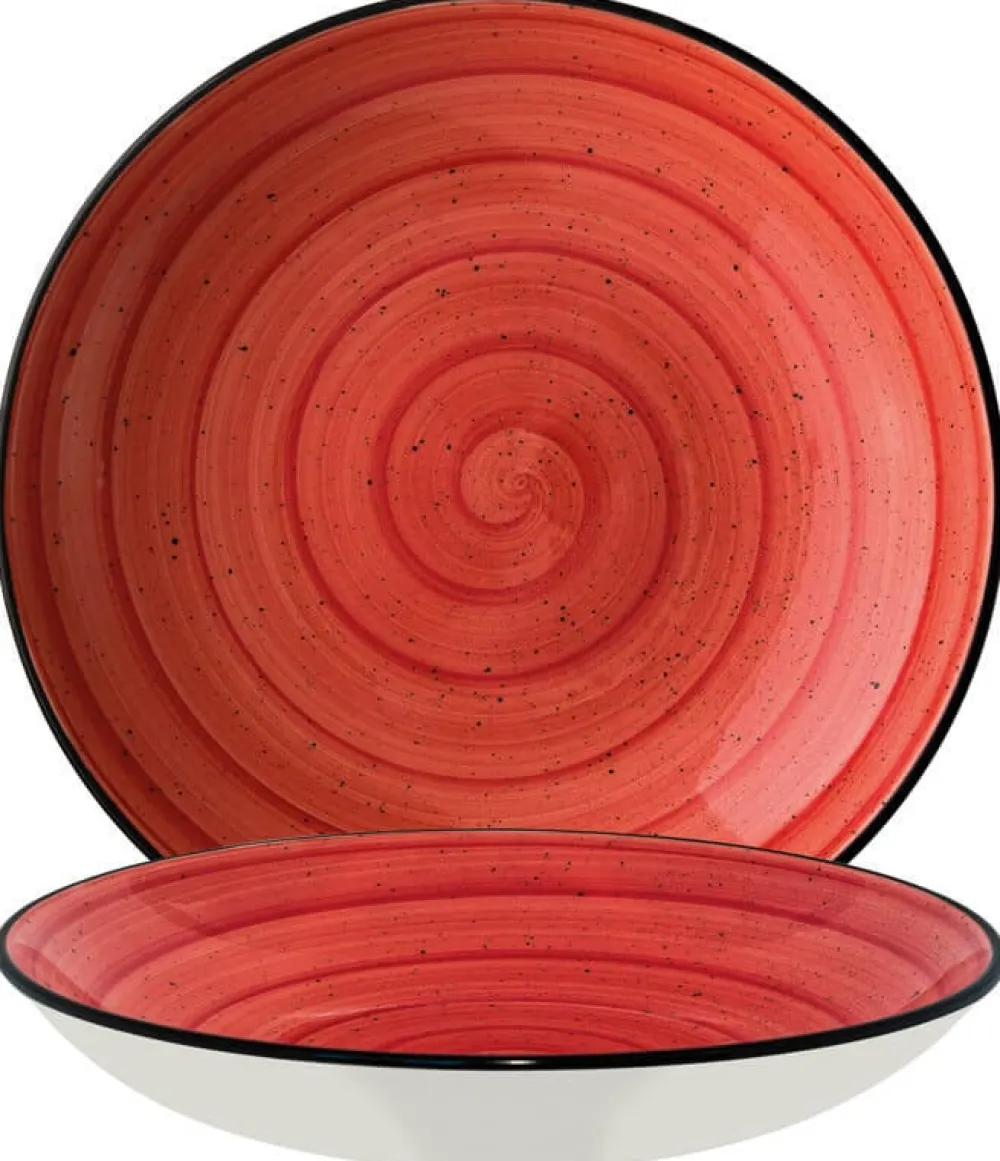 Barstuff Bonna Aura Passion Bloom Teller tief 23cm rot - 6 Stück