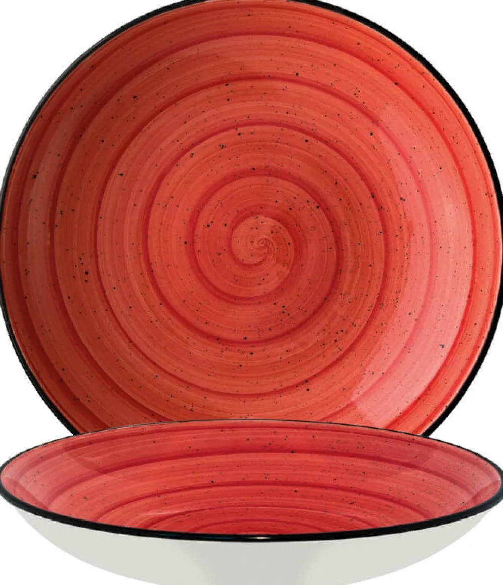 Barstuff Bonna Aura Passion Bloom Teller tief 28cm rot - 6 Stück