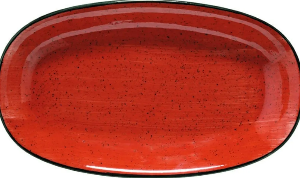 Barstuff Bonna Aura Passion Gourmet Platte oval 34x19cm rot - 6 Stück