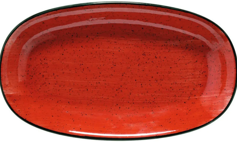 Barstuff Bonna Aura Passion Gourmet Platte oval 19x11cm rot - 12 Stück