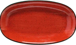 Barstuff Bonna Aura Passion Gourmet Platte oval 24x14cm rot - 12 Stück