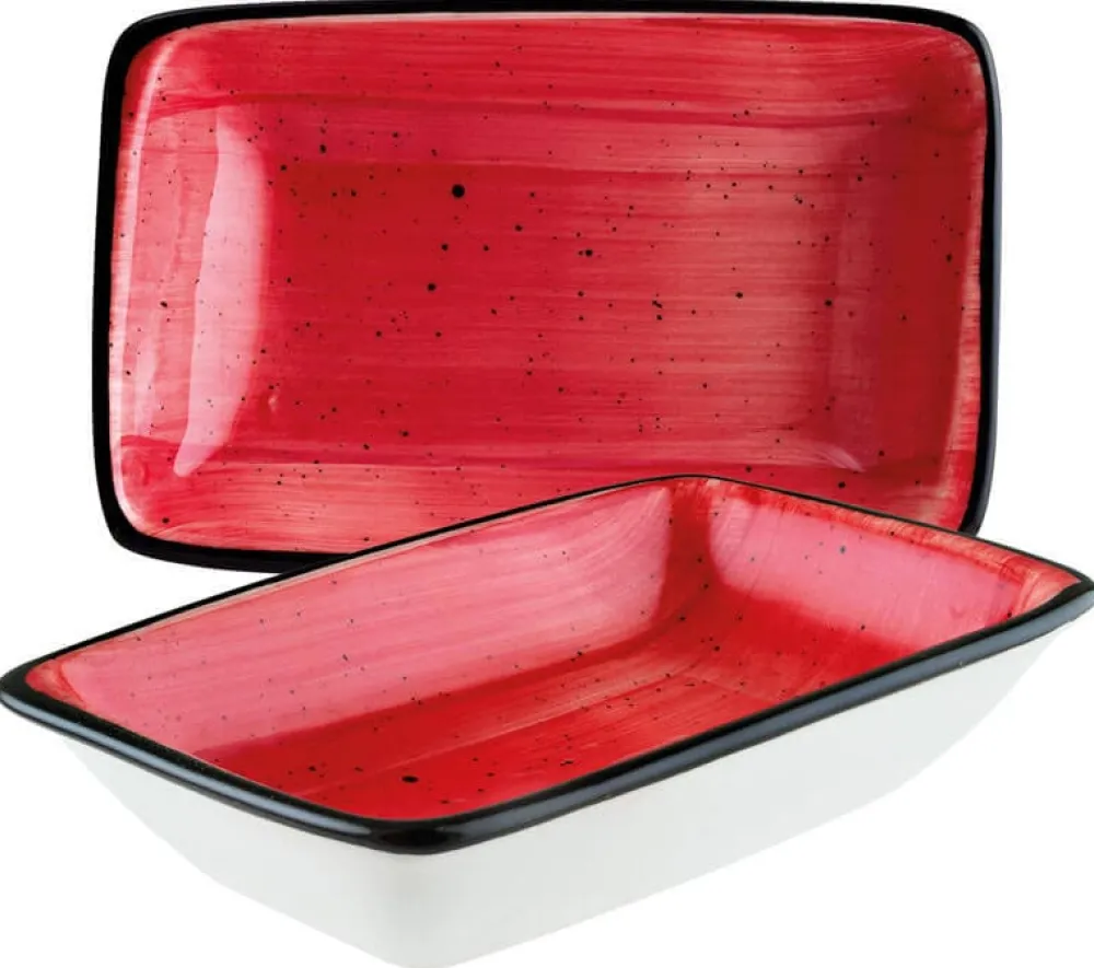 Barstuff Bonna Aura Passion Moove Rechteckschale 16x9cm rot - 12 Stück