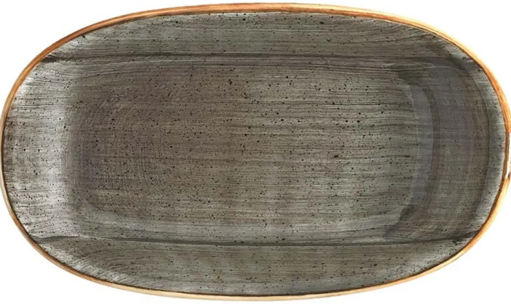 Barstuff Bonna Aura Space Gourmet Platte oval 19x11cm grau - 12 Stück