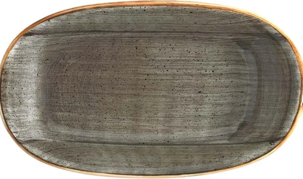 Barstuff Bonna Aura Space Gourmet Platte oval 24x14cm grau - 12 Stück