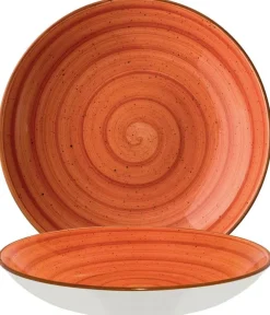 Barstuff Bonna Aura Terracotta Bloom Teller tief 23cm orange - 6 Stück
