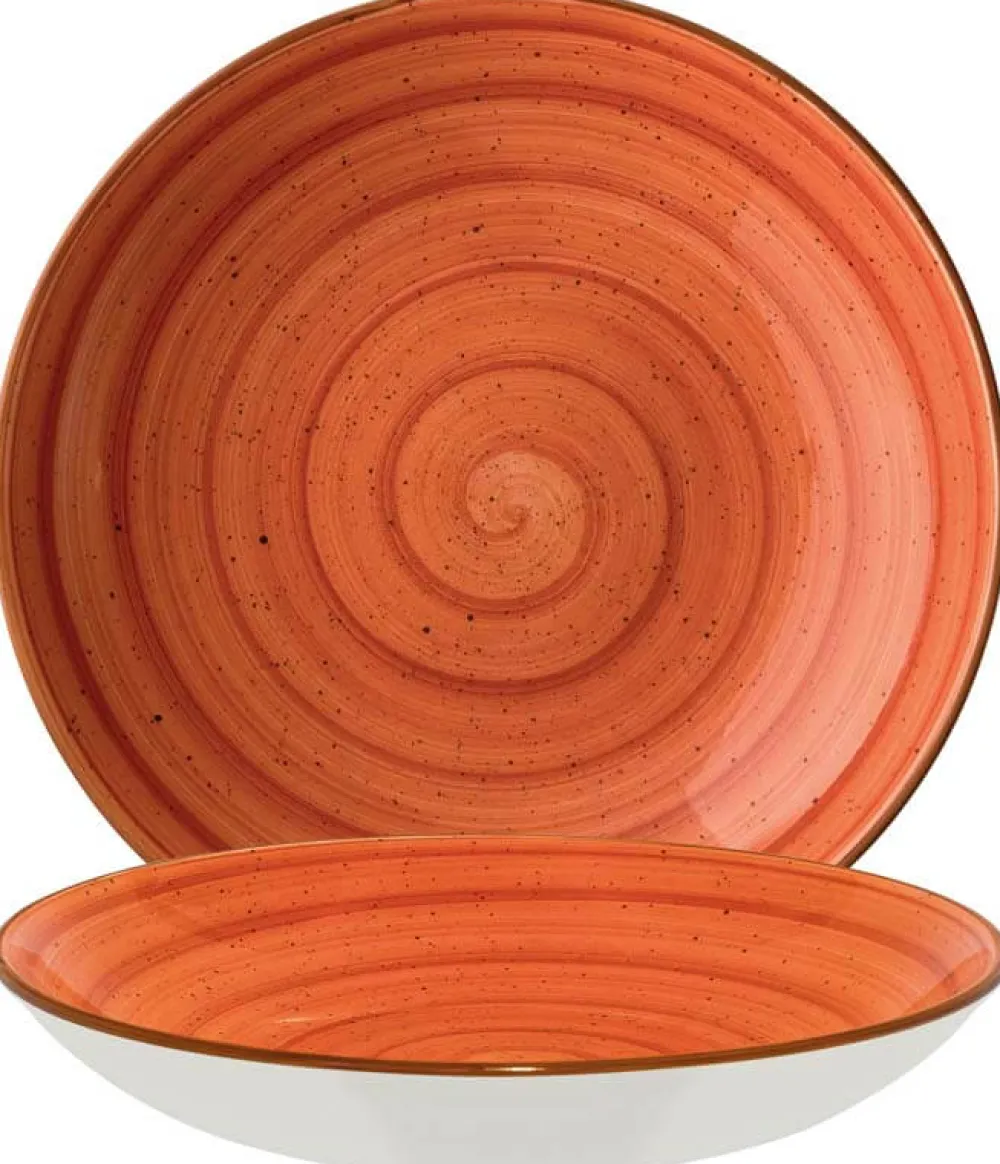Barstuff Bonna Aura Terracotta Bloom Teller tief 25cm orange - 6 Stück