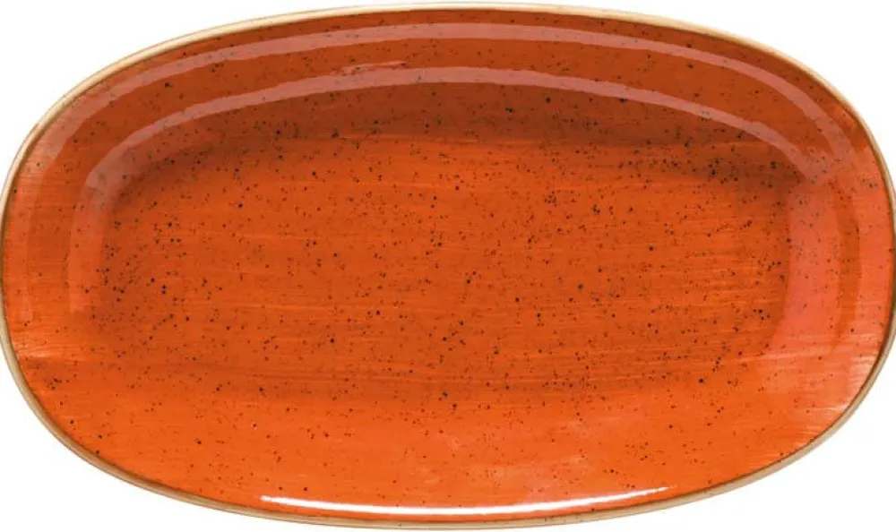 Barstuff Bonna Aura Terracotta Gourmet Platte oval 24x14cm orange - 12 Stück