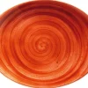 Barstuff Bonna Aura Terracotta Moove Platte oval 31x24cm orange - 6 Stück