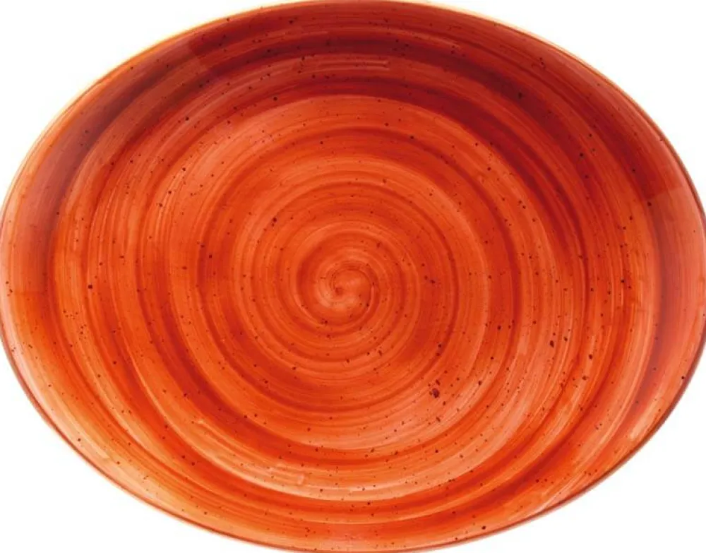 Barstuff Bonna Aura Terracotta Moove Platte oval 31x24cm orange - 6 Stück