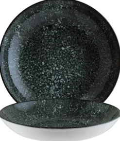 Barstuff Bonna Cosmos Black Bloom Teller tief 25cm schwarz - 6 Stück