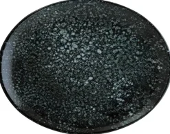 Barstuff Bonna Cosmos Black Moove Platte oval 31x24cm schwarz - 6 Stück