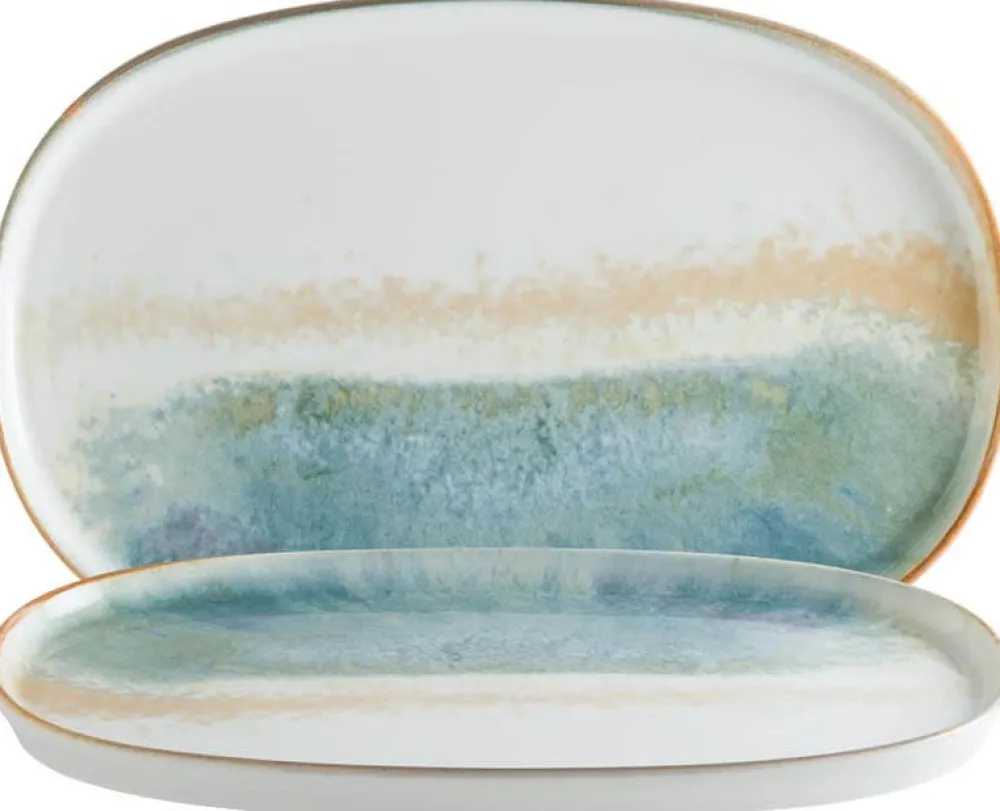 Barstuff Bonna Fium Hygge Platte oval 34x23cm blau - 6 Stück
