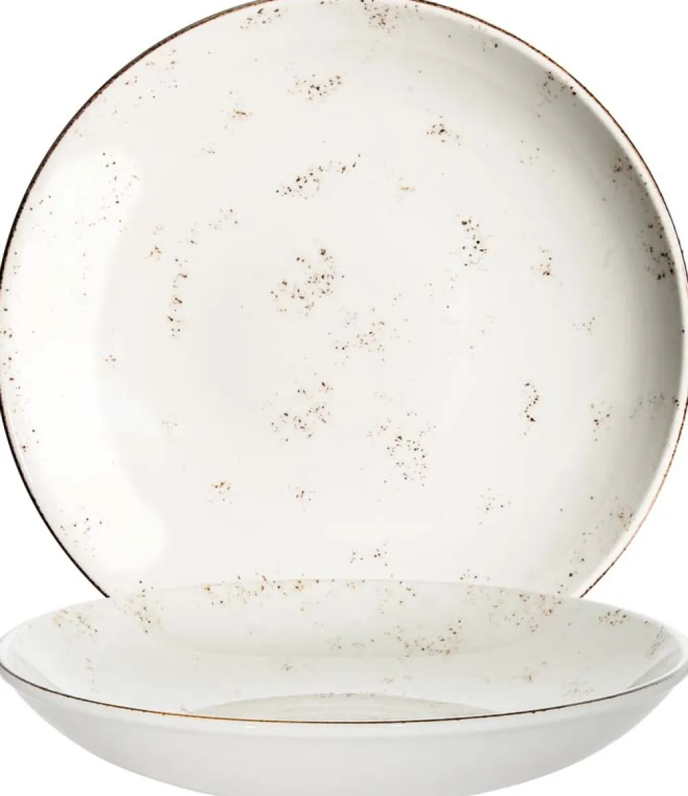 Barstuff Bonna Grain Bloom Teller tief 25cm creme - 6 Stück
