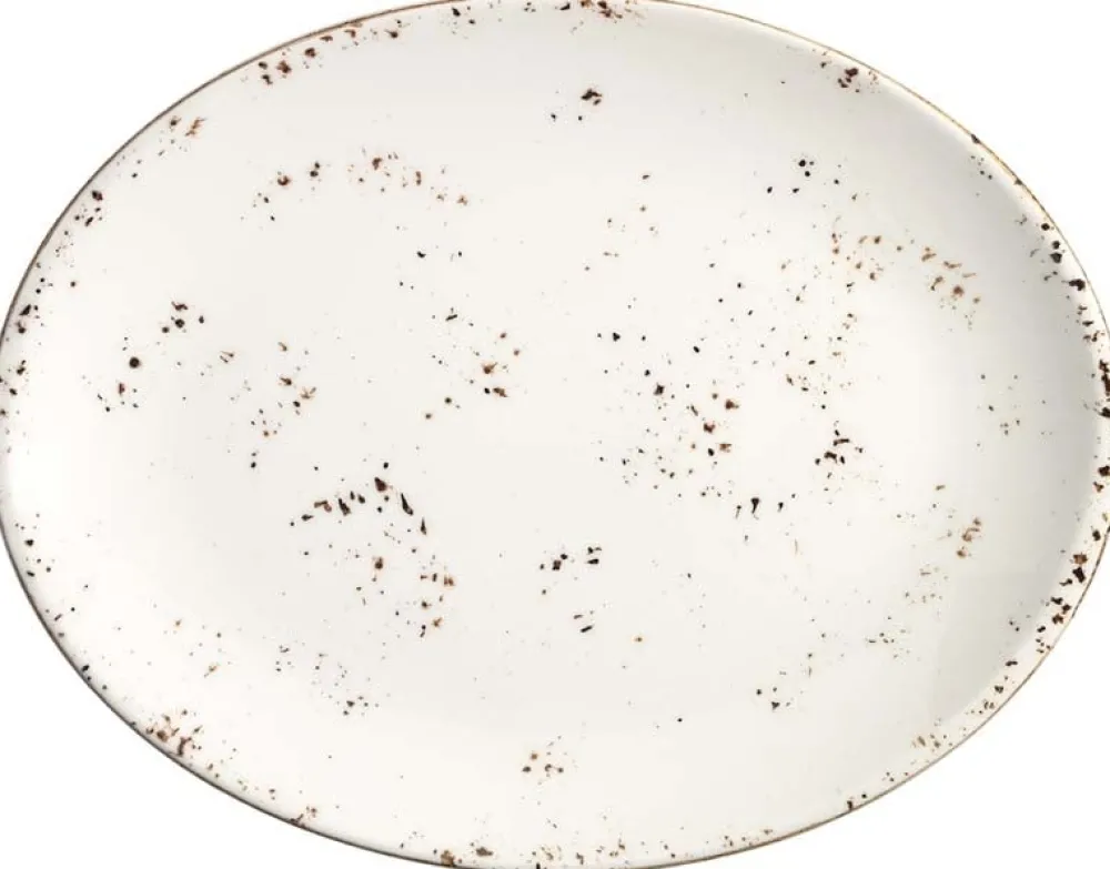 Barstuff Bonna Grain Moove Platte oval 31x24cm creme - 6 Stück