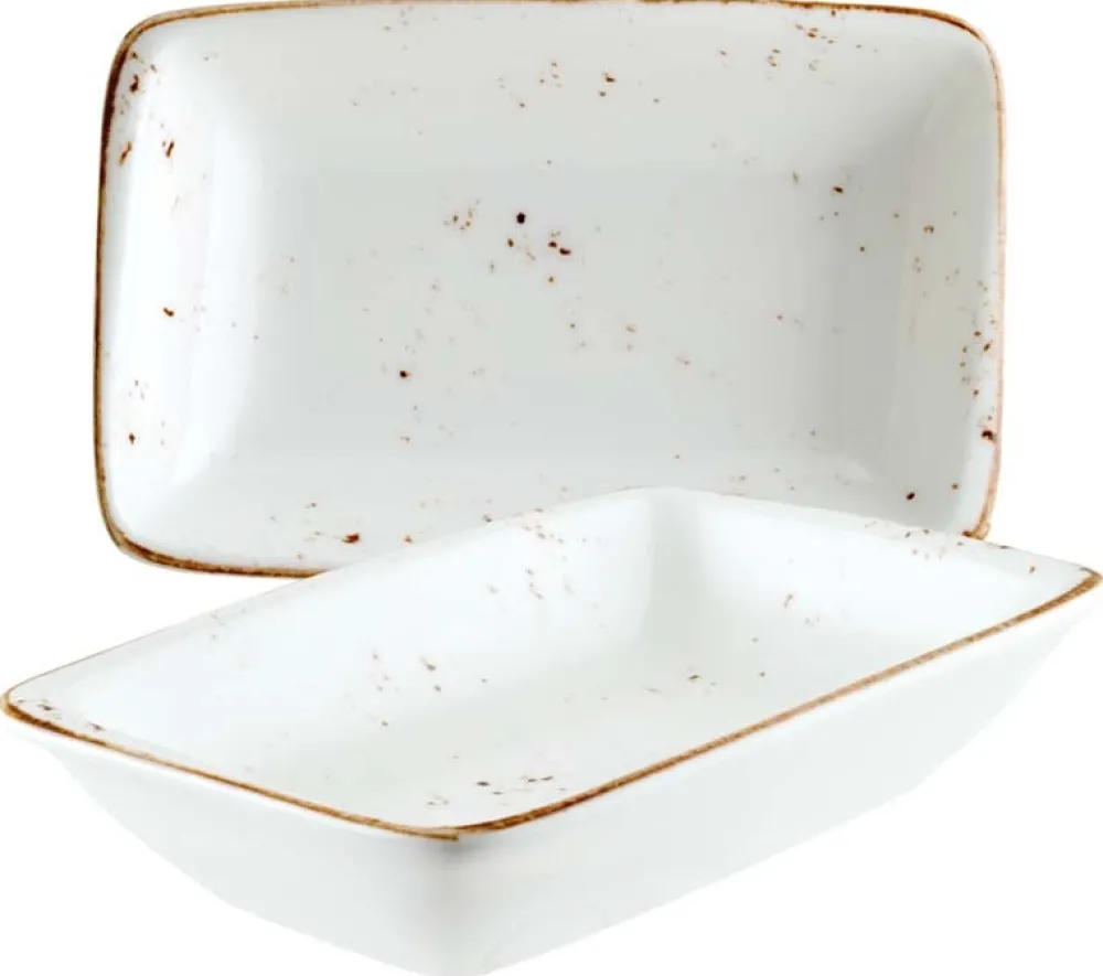 Barstuff Bonna Grain Moove Rechteckschale 16x9cm creme - 12 Stück
