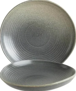 Barstuff Bonna Hornfels Ripple Teller tief 19cm grau - 6 Stück