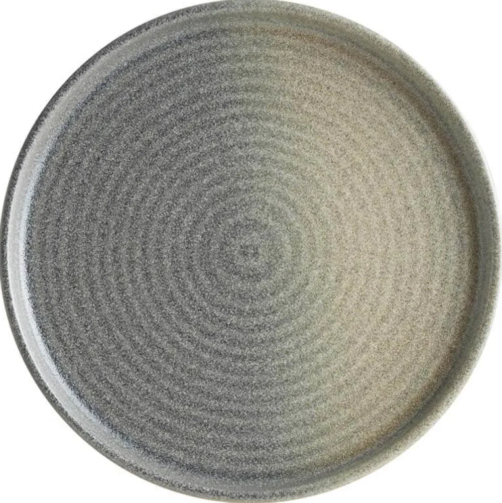 Barstuff Bonna Hornfels Ripple Teller flach 16cm grau - 12 Stück