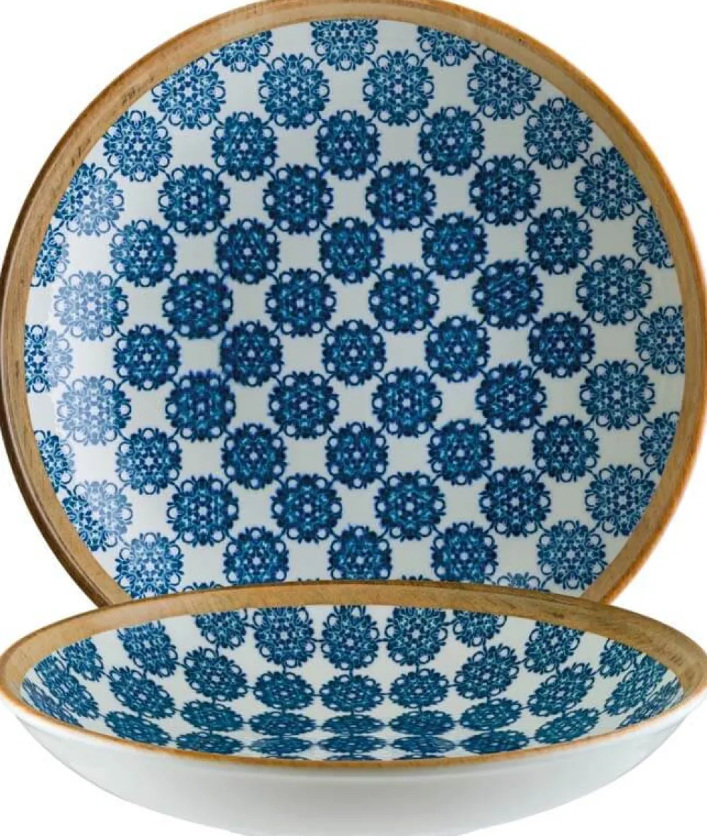Barstuff Bonna Lotus Bloom Teller tief 25cm blau - 6 Stück