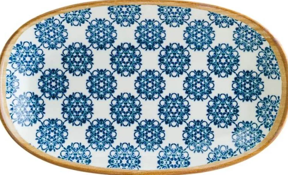 Barstuff Bonna Lotus Gourmet Platte oval 34x19cm blau - 6 Stück
