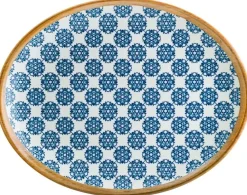 Barstuff Bonna Lotus Moove Platte oval 36x28cm blau - 6 Stück