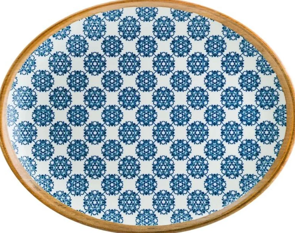 Barstuff Bonna Lotus Moove Platte oval 31x24cm blau - 6 Stück