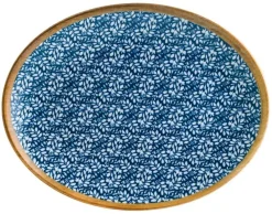 Barstuff Bonna Lupin Moove Platte oval 36x28cm blau - 6 Stück