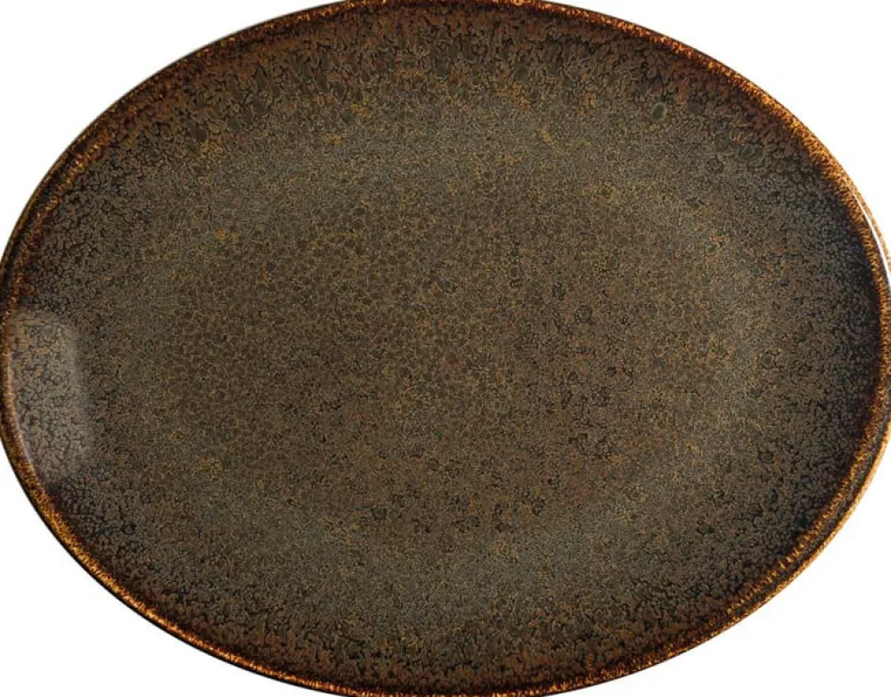 Barstuff Bonna Ore Tierra Moove Platte oval 36x28cm braun - 6 Stück