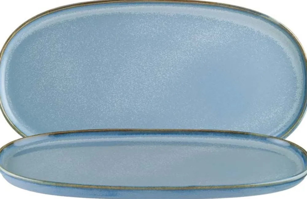 Barstuff Bonna Sky Hygge Platte oval 34x23cm blau - 6 Stück