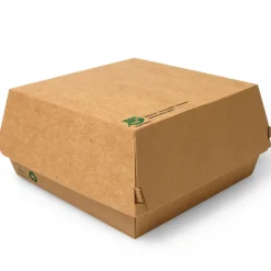 Barstuff Burgerbox XXL, Pappe braun - 9x18,5x18,5cm (25 Stk.)