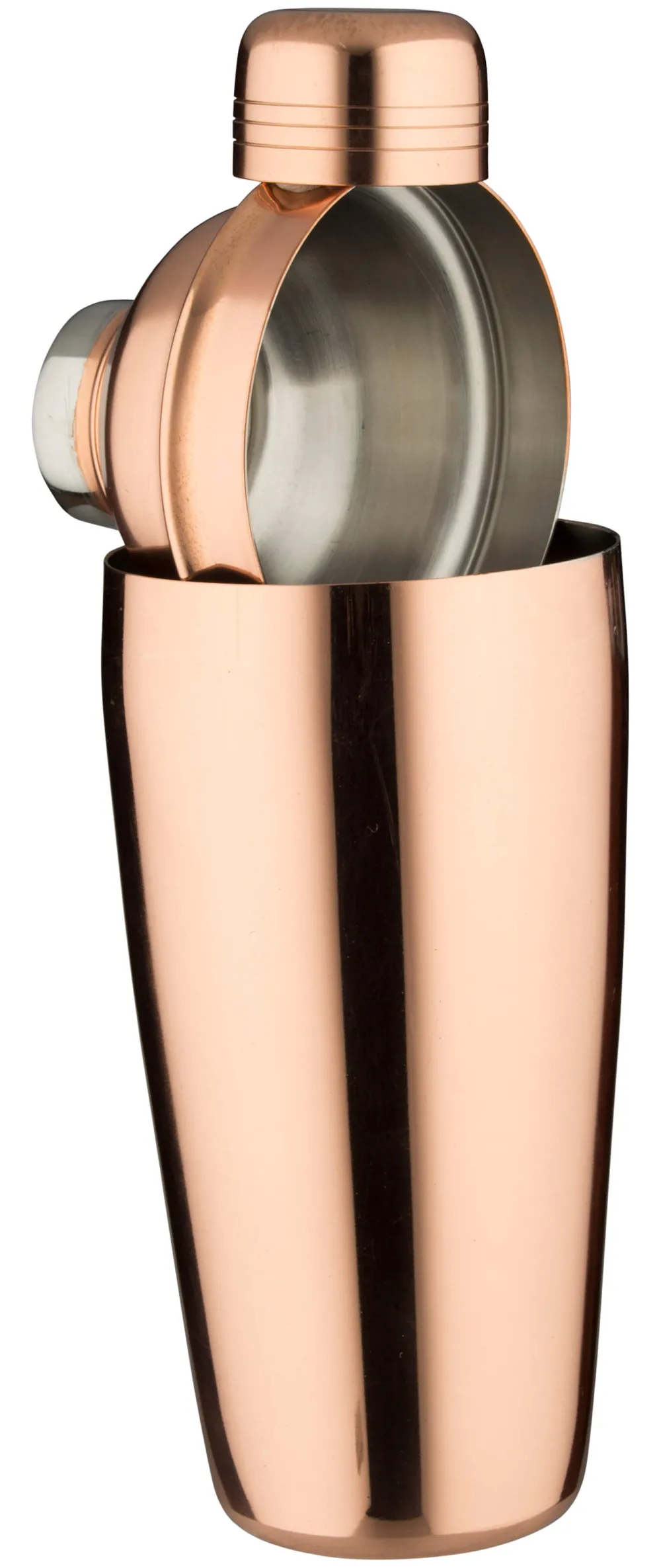Barstuff Cocktail Shaker, Edelstahl kupferfarben, poliert, dreiteilig - 700ml