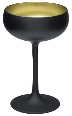 Barstuff Cocktailschale, matt schwarz/gold, Elements Stölzle - 230ml