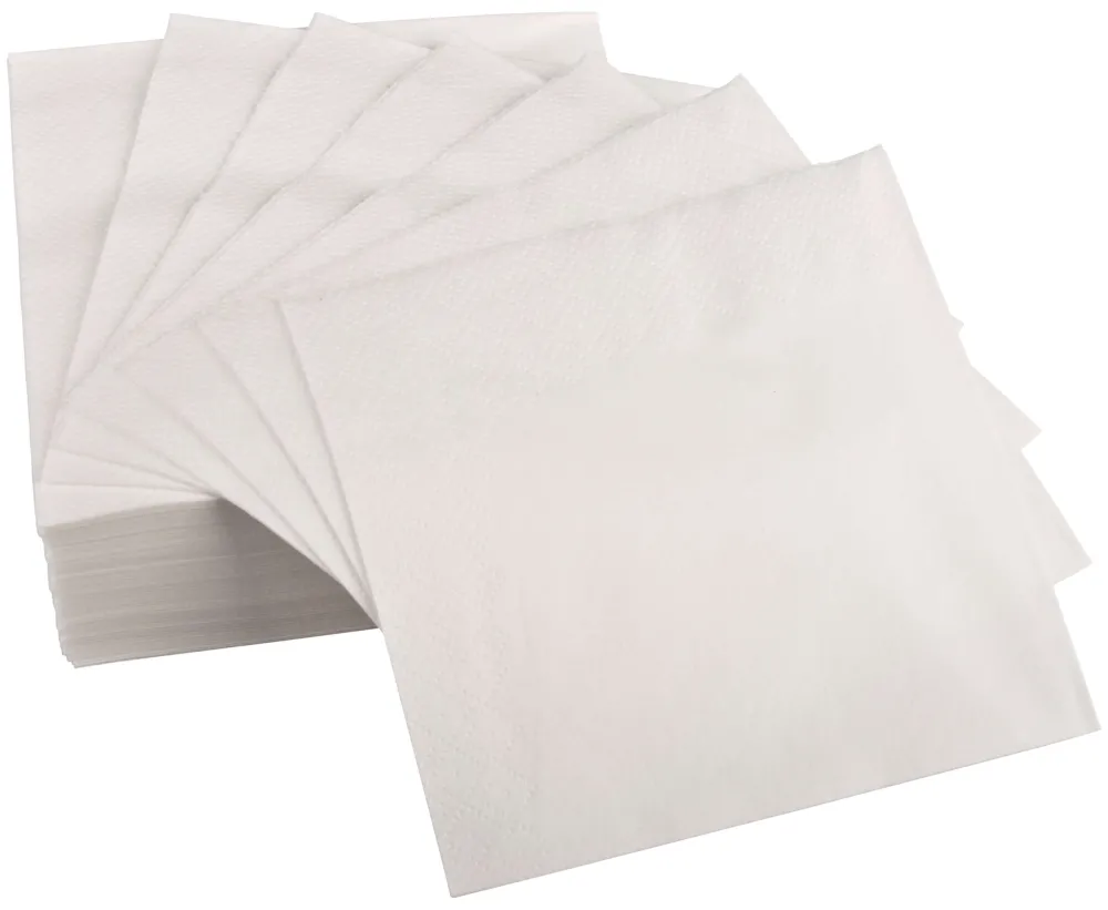 Barstuff Cocktailservietten, 24x24cm, 1/4 Falz, 2-lagig - weiß (300 Stk.)