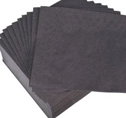 Barstuff Cocktailservietten, 24x24cm, 1/4 Falz, 2-lagig - schwarz (300 Stk.)