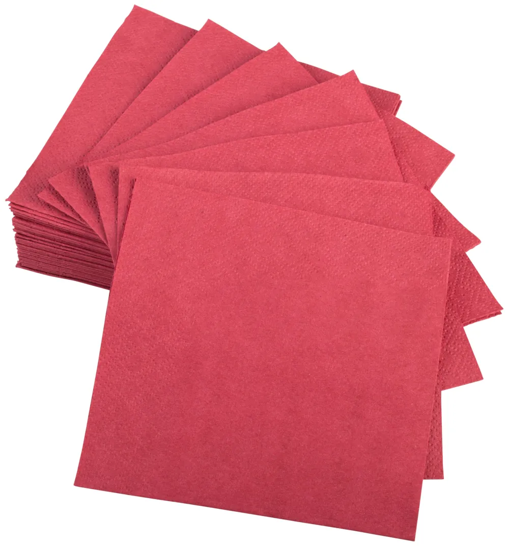 Barstuff Cocktailservietten, 24x24cm, 1/4 Falz, 2-lagig - bordeaux (300 Stk.)