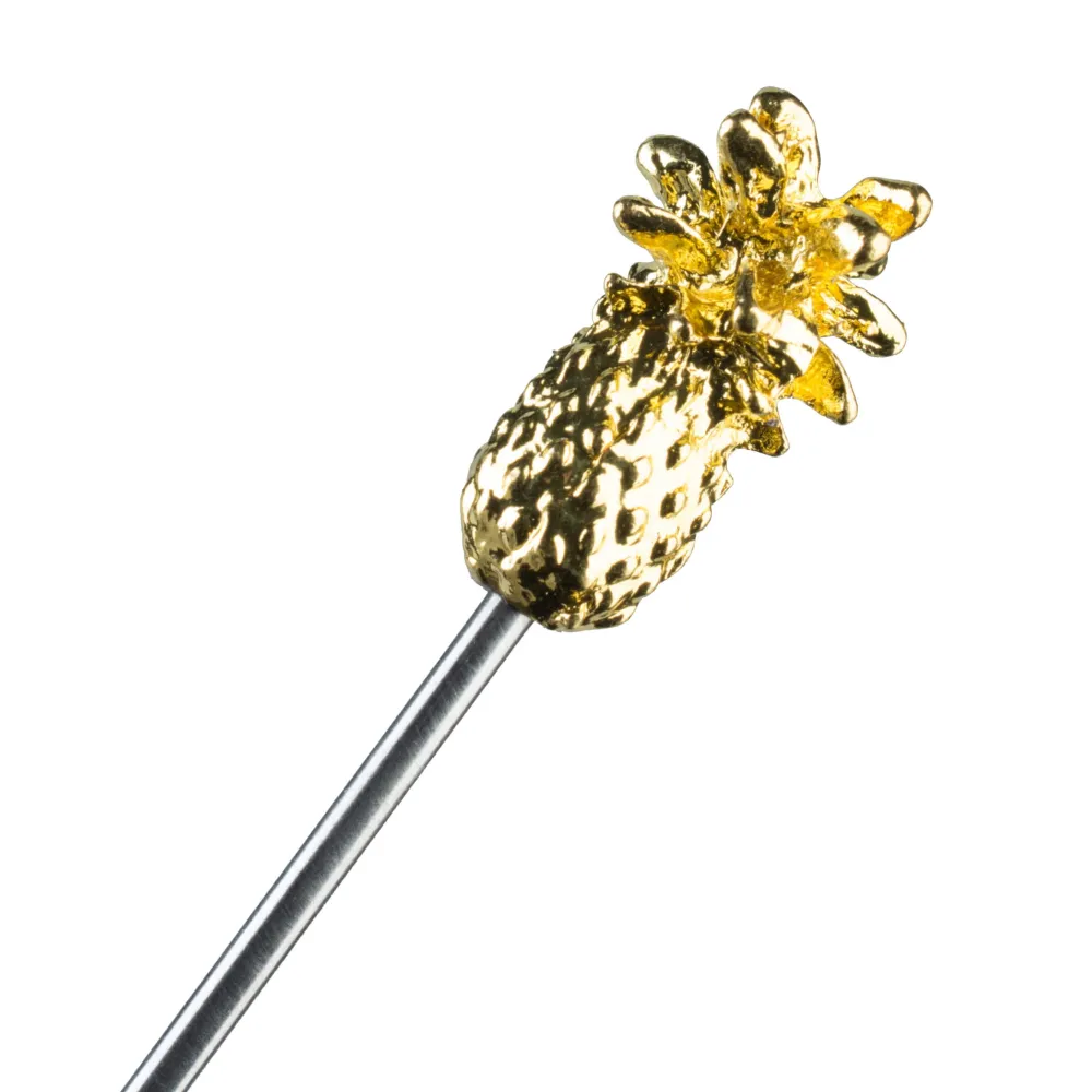 Barstuff Cocktailspieße Ananas, Metall goldfarben - 11,6cm (10 Stk.)