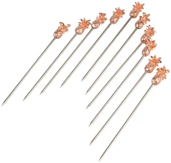 Barstuff Cocktailspieße Ananas, Metall kupferfarben - 11,6cm (10 Stk.)